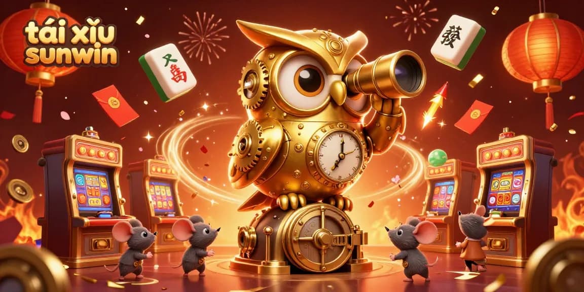 Engage in thrilling tài xỉu sunwin gameplay with a captivating 3D casino scene, featuring animated characters and festive elements.