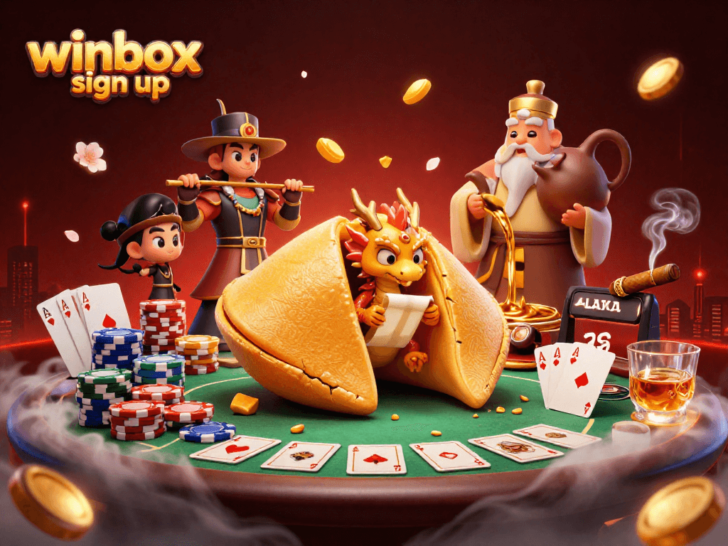 Winbox sign up to access top slots and casinos with vibrant characters and gold rewards.