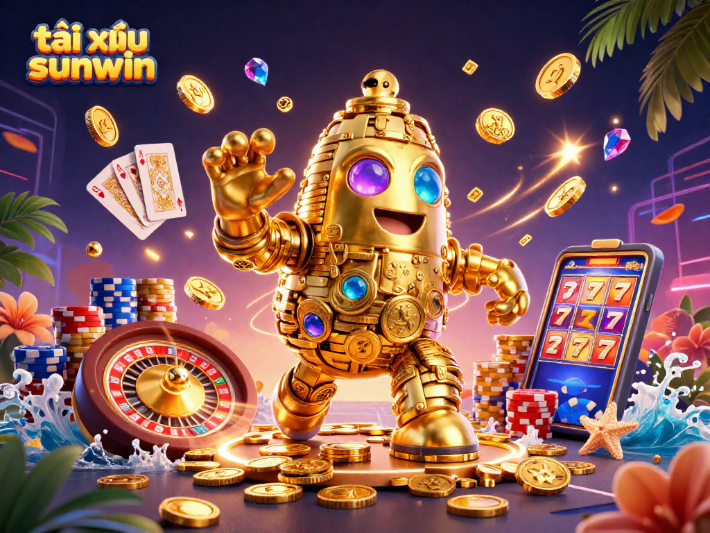 Experience thrilling gameplay and stunning visuals with tài xỉu sunwin showcased in this vibrant 3D illustration.