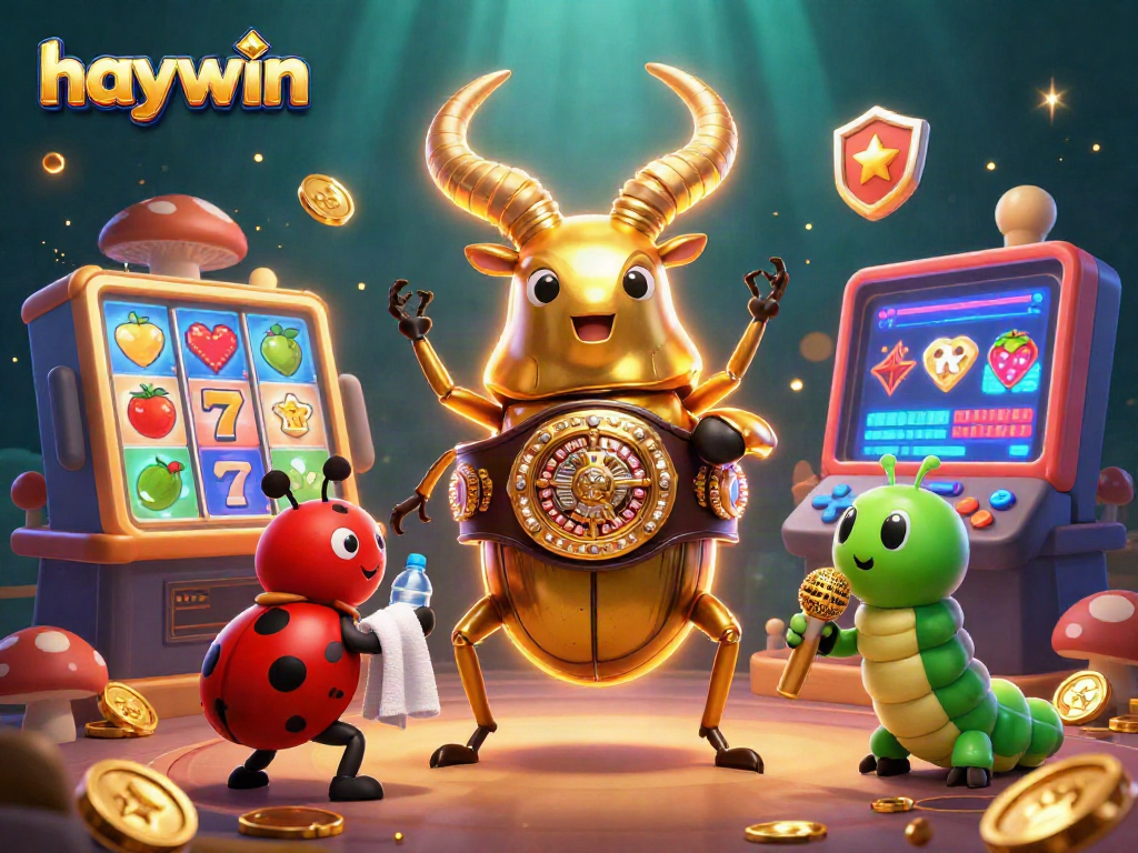 Experience the thrill with haywin's lively slot game showdown featuring vibrant characters and casino elements.