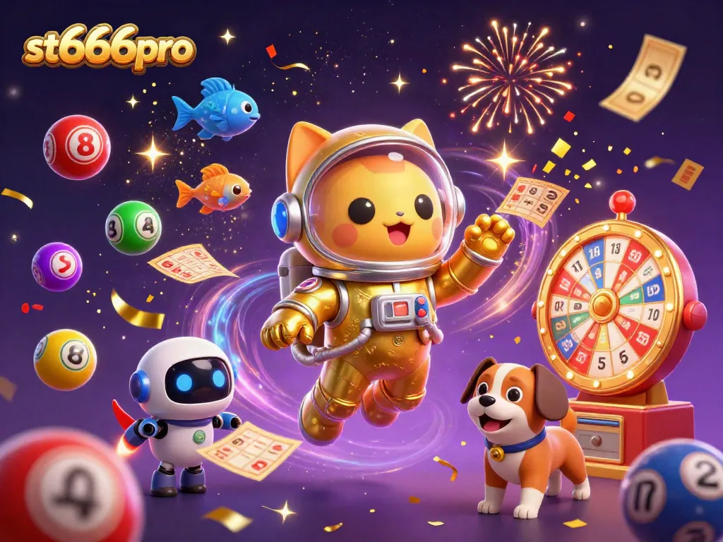 Experience thrilling games with st666pro in a vibrant, ultra-detailed cosmic casino adventure.
