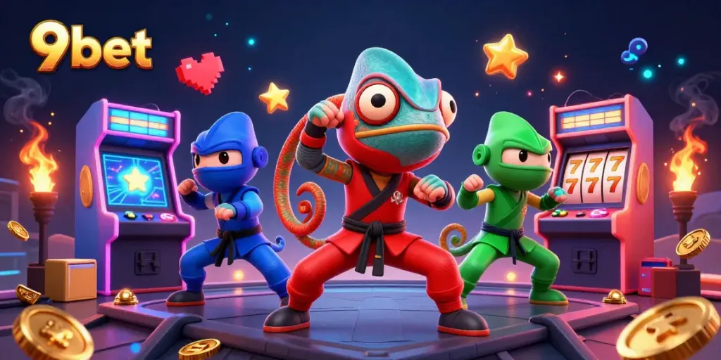 Engage with thrilling gameplay at 9bet with ninja chameleons and vibrant casino elements.