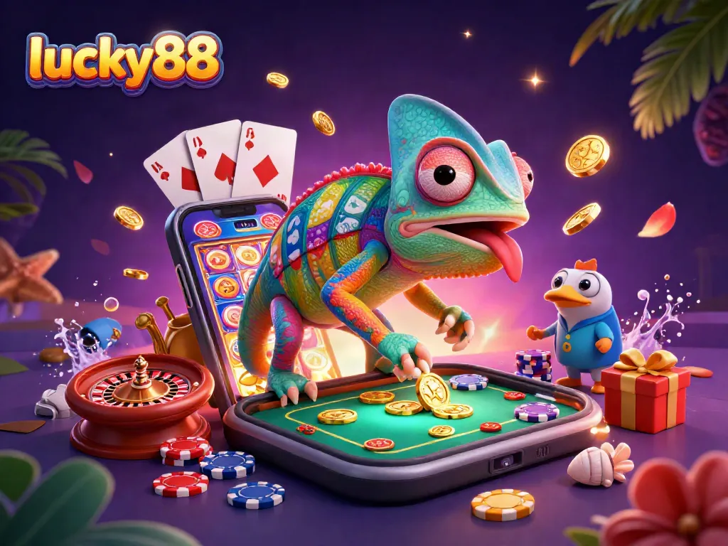 Experience winning with lucky88 in a vibrant casino scene featuring exotic elements and exciting games.