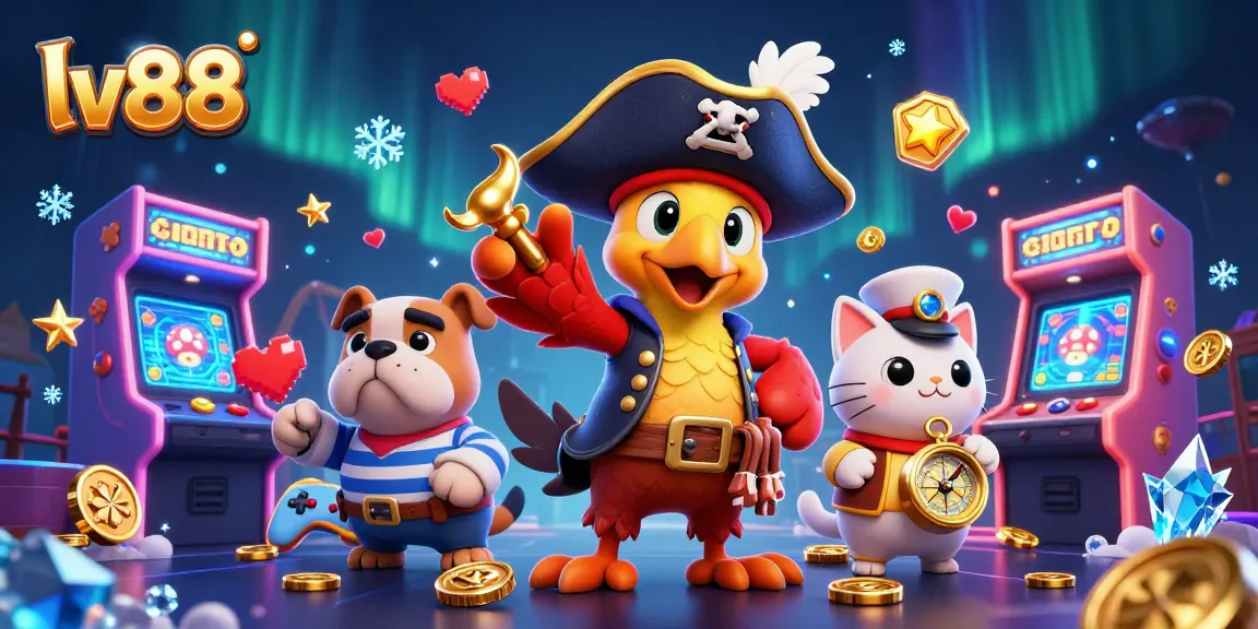 Engage in exciting gameplay at lv88 with vibrant casino elements and joyful characters.