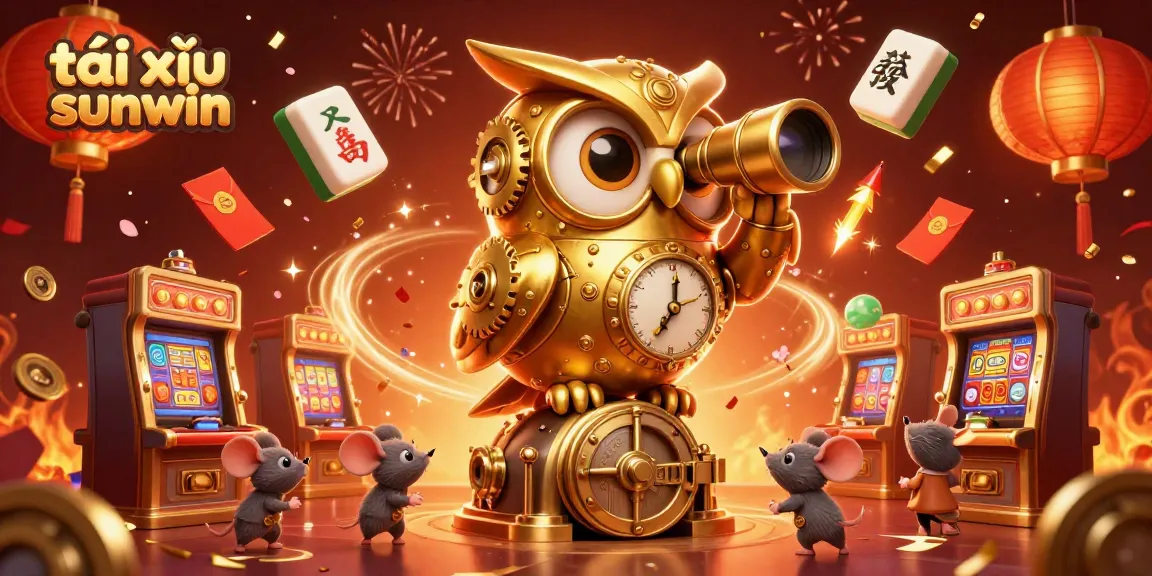 Engage in thrilling tài xỉu sunwin gameplay with a captivating 3D casino scene, featuring animated characters and festive elements.