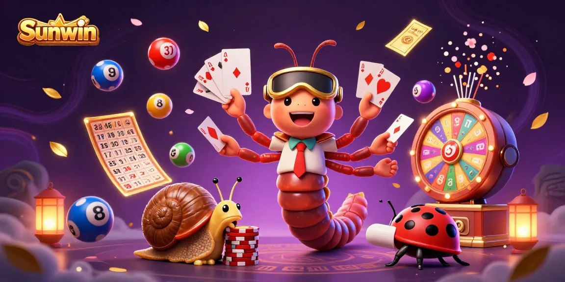 Sunwin showcases an exciting online casino scene featuring vibrant lottery and gambling elements.