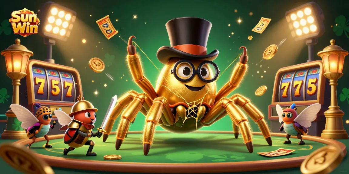 Engage with Sun Win's exciting slot reels adventure in a dynamic casino scene full of golden thrills.