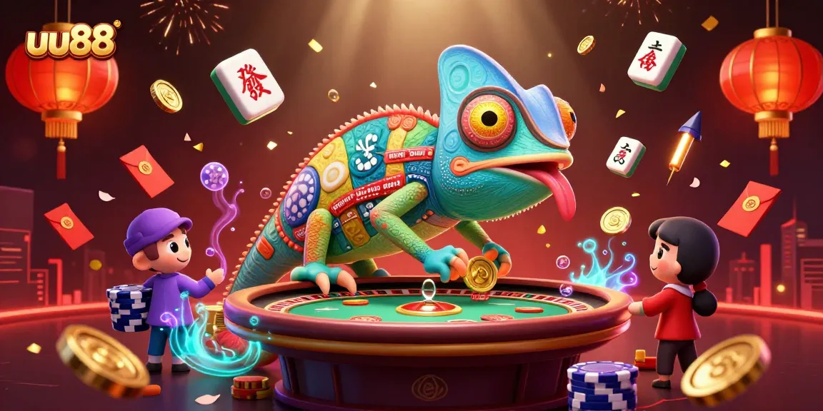 Experience the thrill of uu88 casino with vibrant visuals of games and lucky symbols.