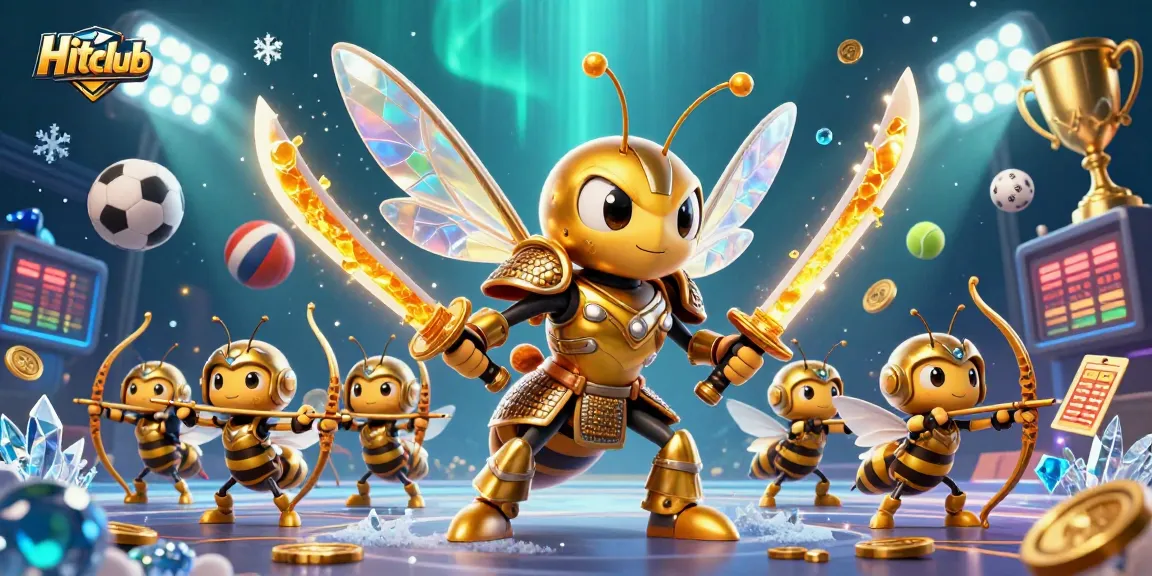 Join the fun at Hitclub with a cartoon hornet samurai leading a vibrant 3D casino adventure.