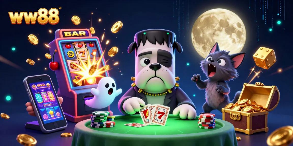 Join the thrilling action at ww88 as a cartoon bulldog dealer sparks excitement with casino games!